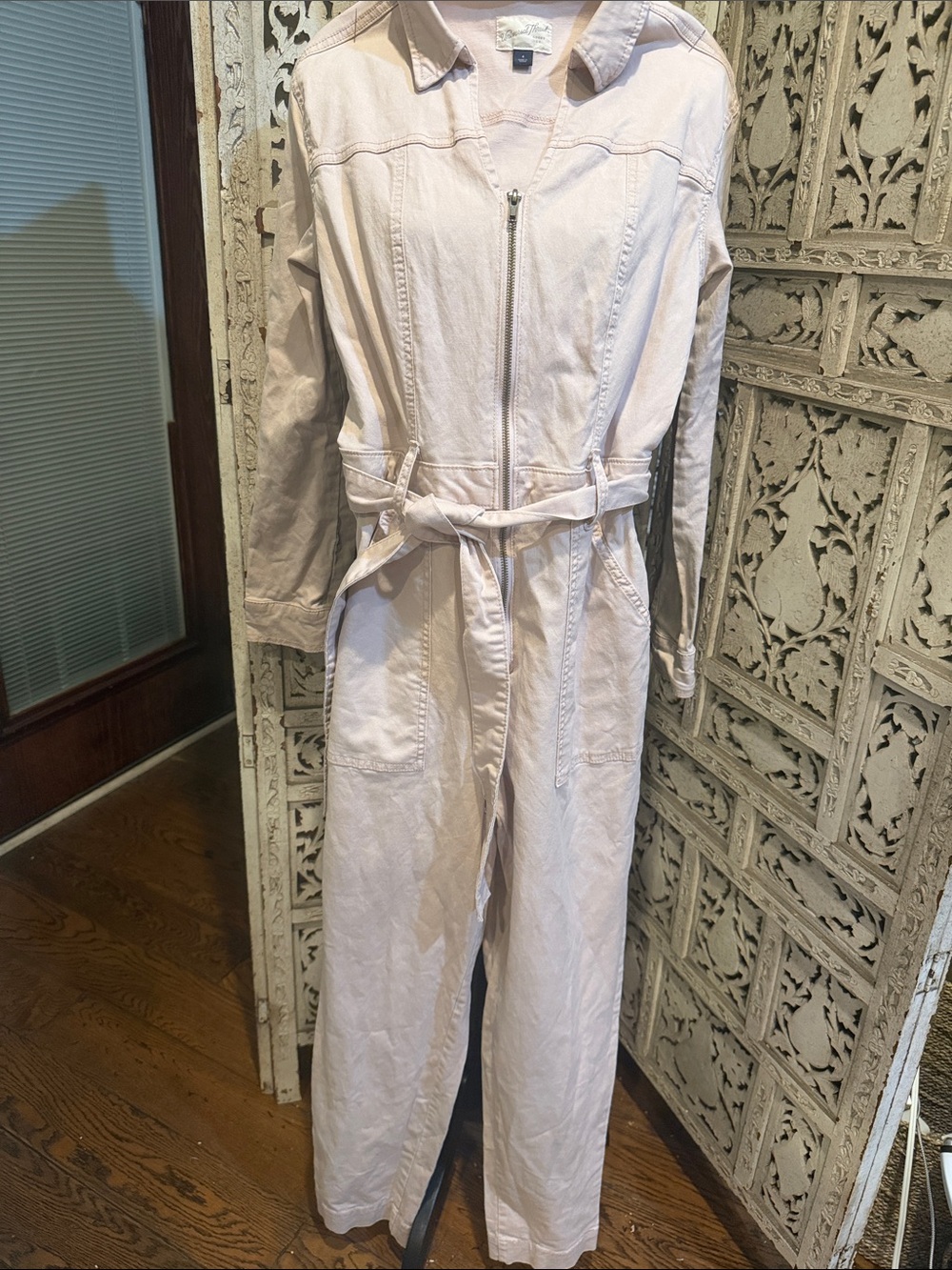 Universal Thread Pale Pink Zip-Front Utility Jumpsuit